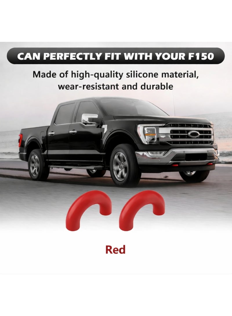 Tow Hooks Covers for Ford F150 2004-2024 Bronco Base/Big Bend/Outer Banks 2021-2024 Compatible with Toyota Tundra Accessories 2017-2021 (Red) - Image 3